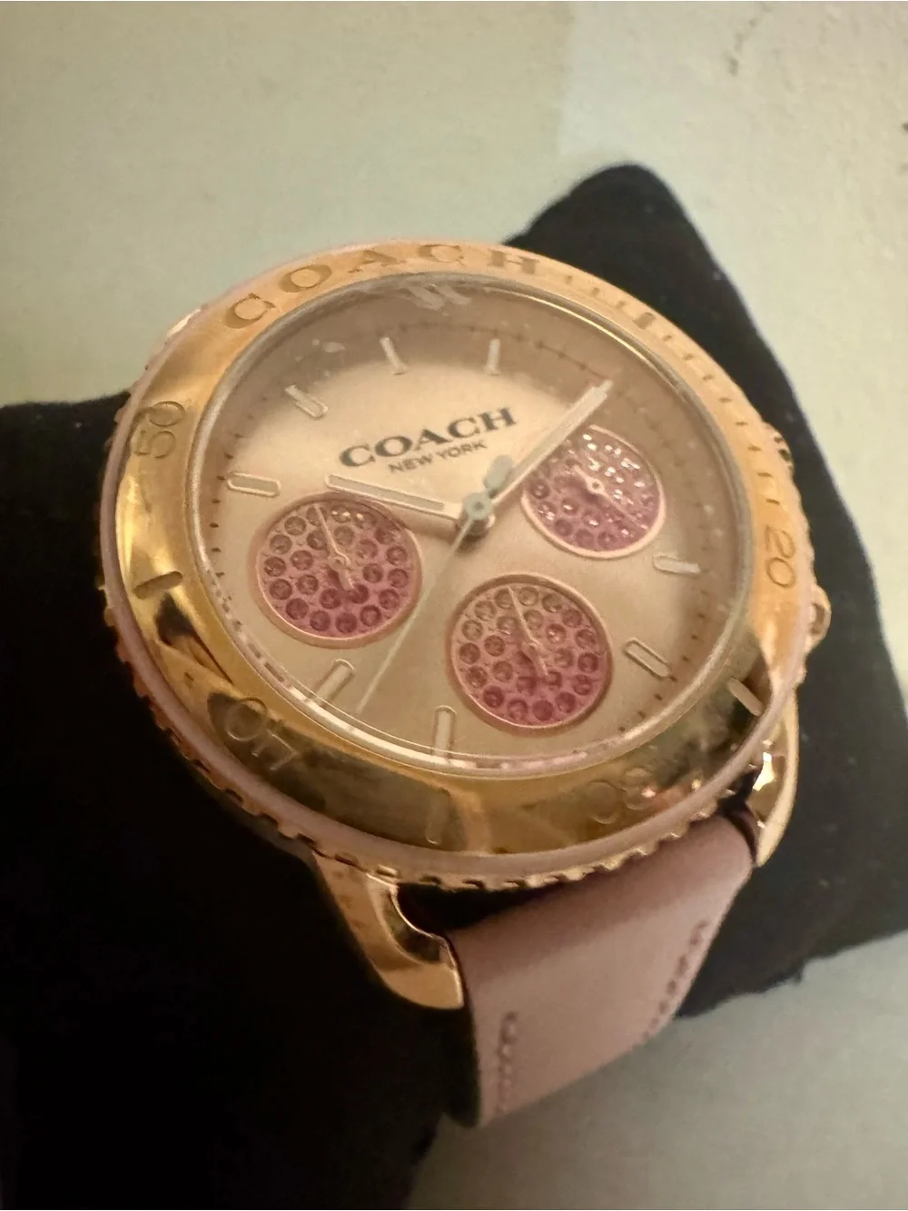 NWT COACH Women's Cruiser Blush Pink Leather Chronograph Watch 14504123